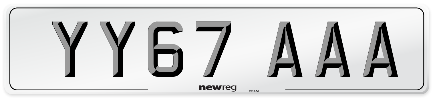 YY67 AAA Number Plate from New Reg